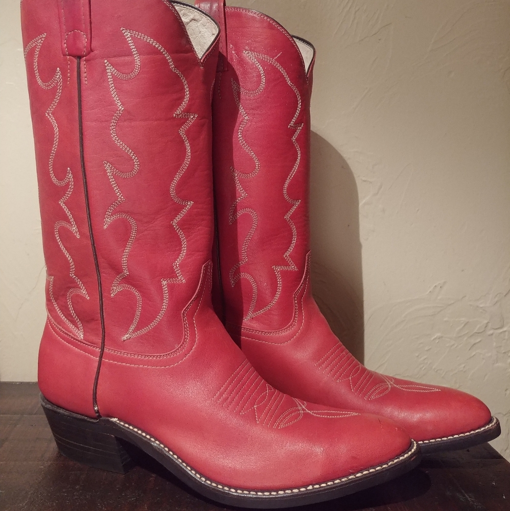Handcrafted 'Cowtown' Brand Men's Leather Boots 9.5 D
